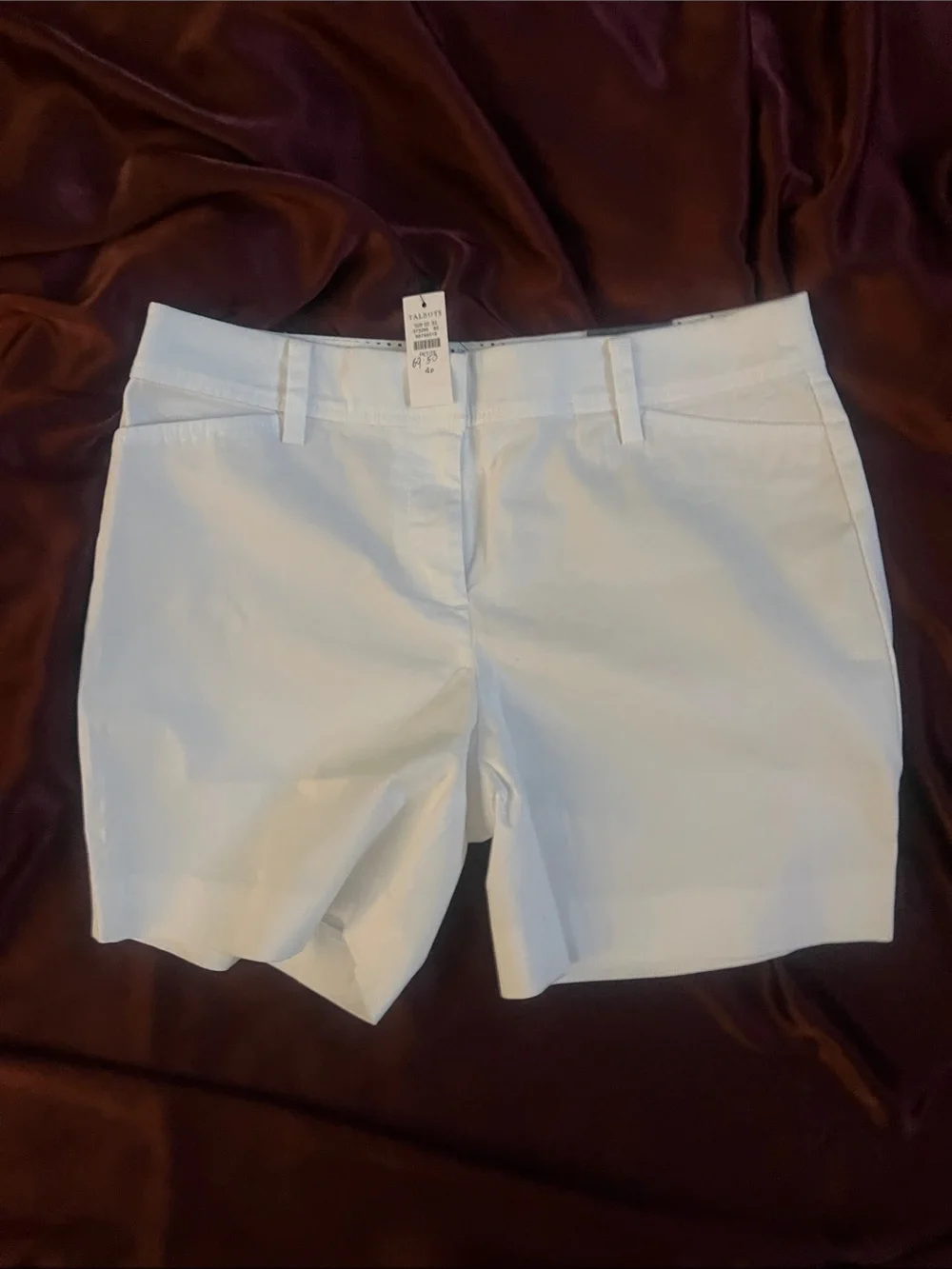 Women’s White Stretch Chino Shorts